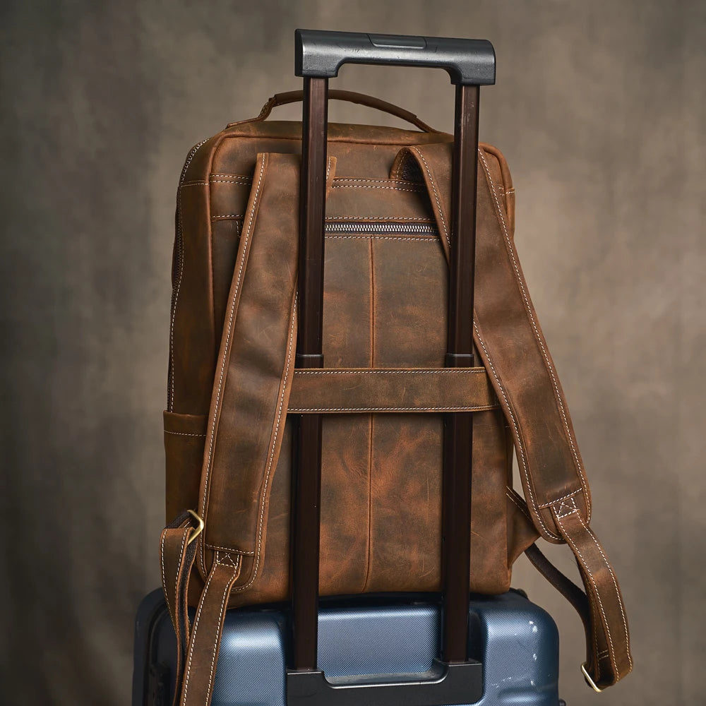 Mochila de Couro para Notebook – Modelo Vintage