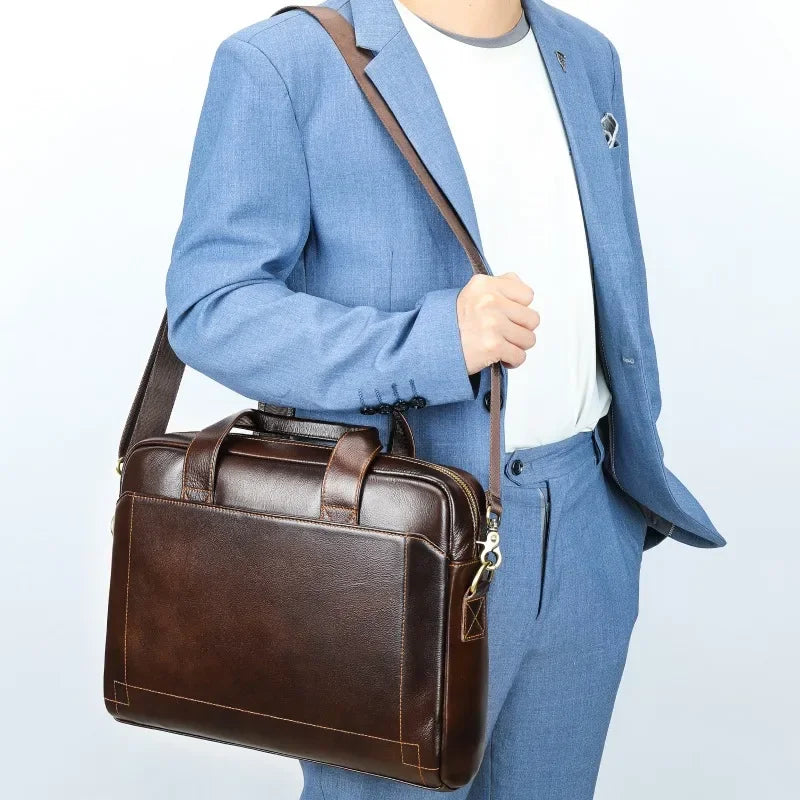 Pasta Masculina de Couro para Notebook Executiva – Modelo Bolsa de Mão ou Ombro!