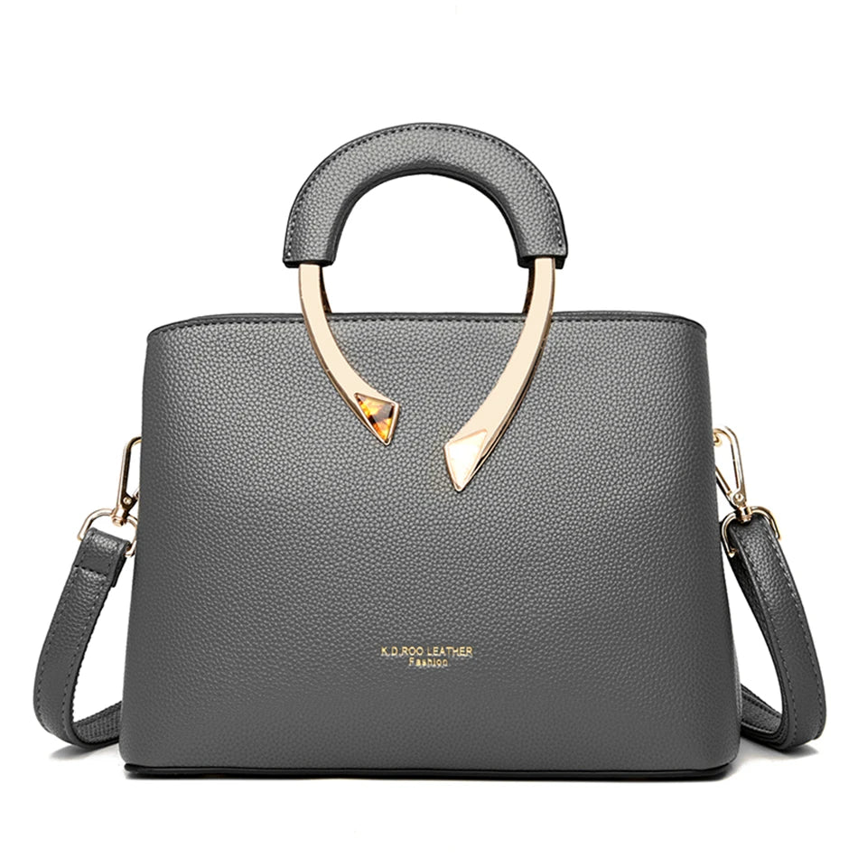 Bolsa Feminina de Couro Genuíno – Modelo Dual Elegance (Mão e Ombro)