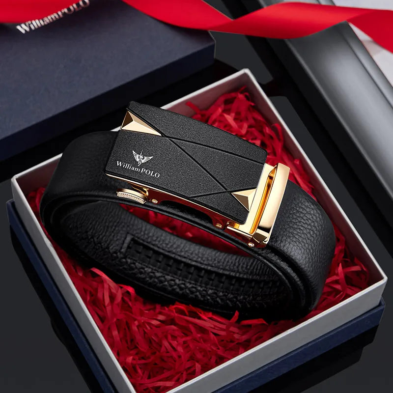 Cinto Masculino de Couro Cowhide William Polo Empresarial Premium!
