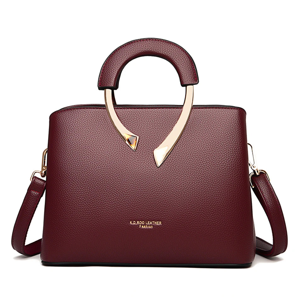Bolsa Feminina de Couro Genuíno – Modelo Dual Elegance (Mão e Ombro)