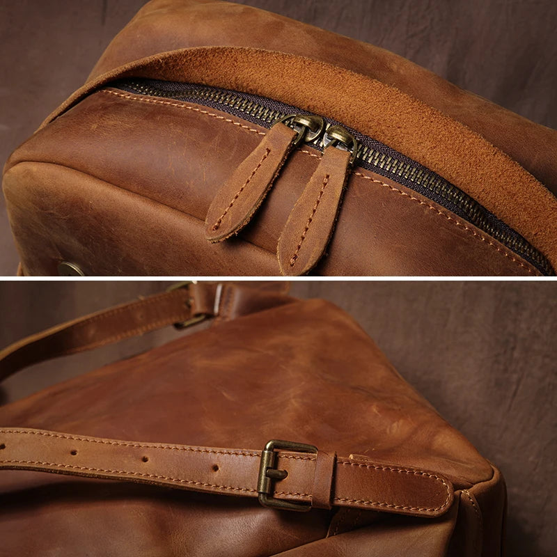 Mochila de Couro Genuíno Vintage Prime