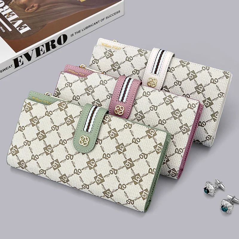 Carteira Feminina de Couro Personalizada William Polo - Modelo Long