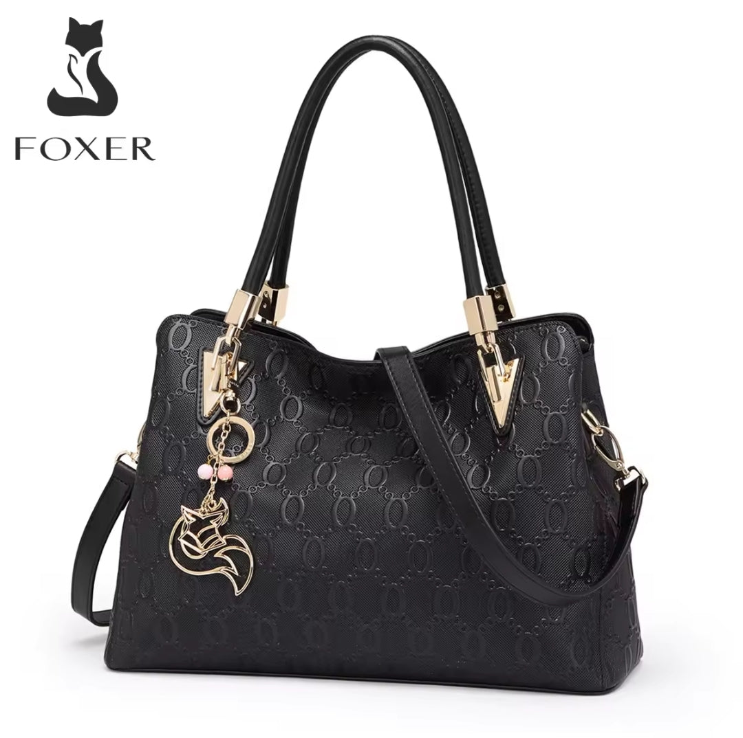 Bolsa Tote Feminina de Couro Rachado - Linha Foxer