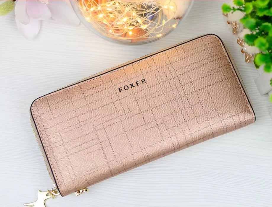 Carteira Feminina de Couro Bifold Foxer – Modelo Long