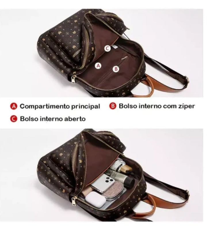 Mochila Feminina Foxer Estampada