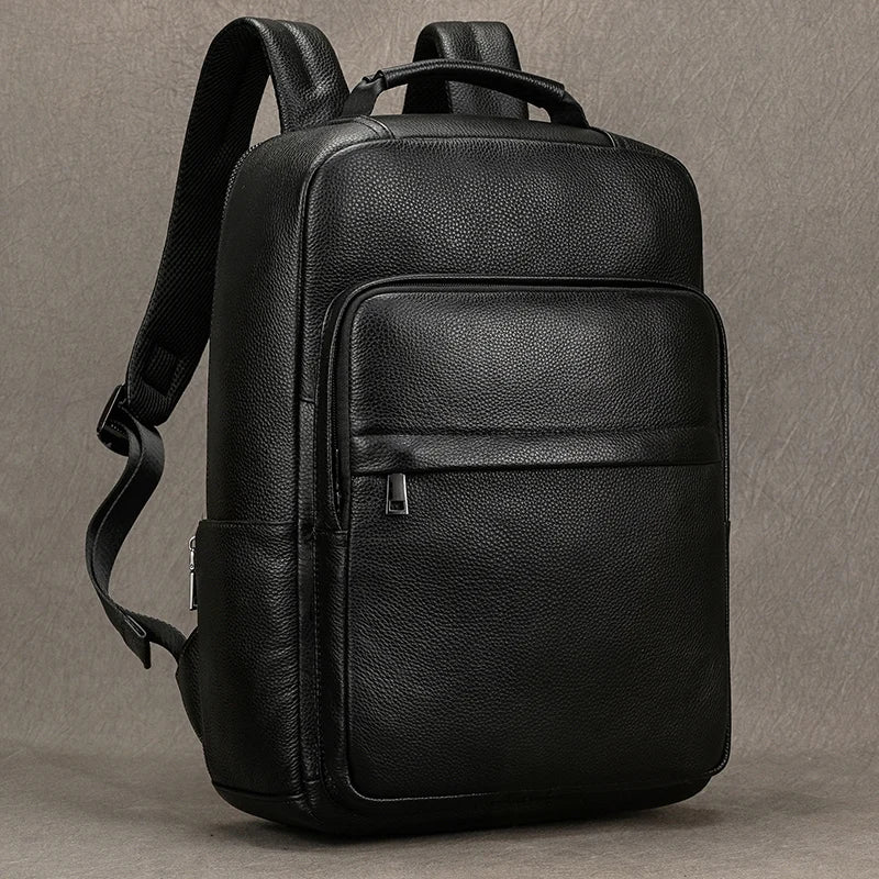 Mochila Executiva de Couro Legítimo All Black Prime