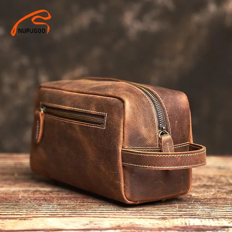 Nécessaire Masculina de Couro Premium – Modelo Vintage Clássico