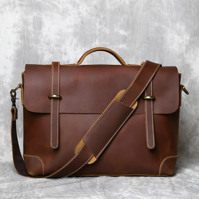 Pasta Masculina de Couro Executiva para Notebook Retro Brow