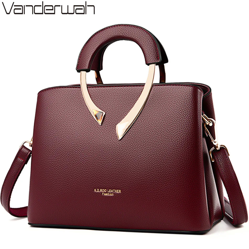 Bolsa Feminina de Couro Genuíno – Modelo Dual Elegance (Mão e Ombro)