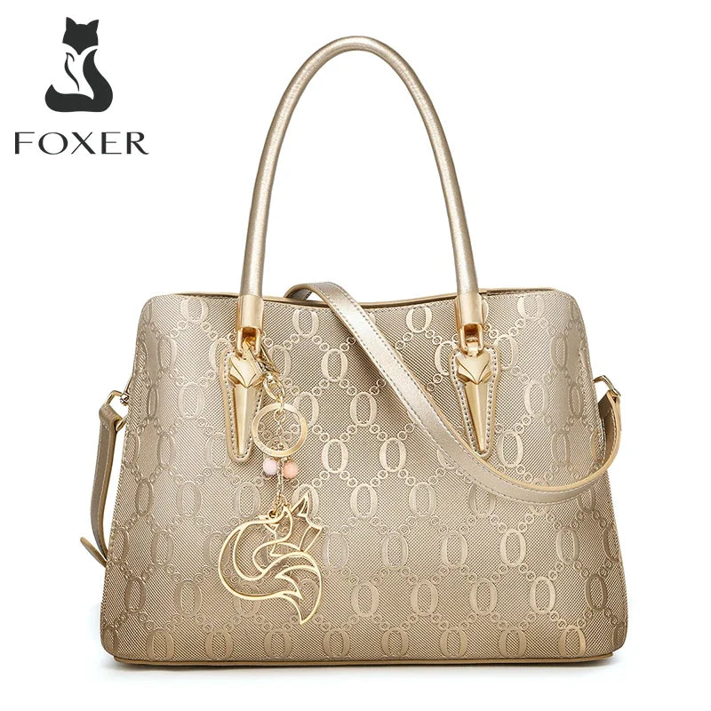 Bolsa Tote Feminina de Couro Rachado - Linha Foxer