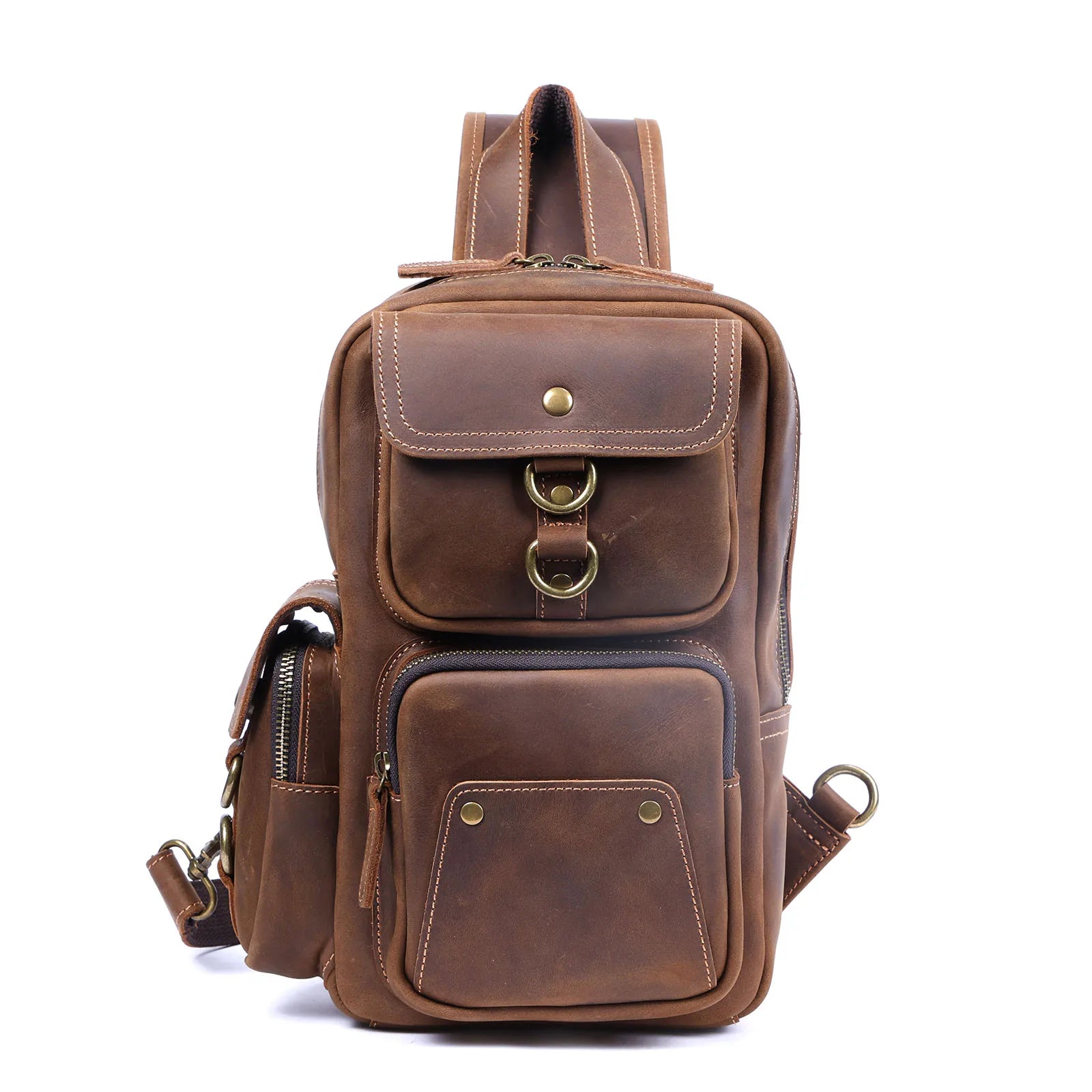 Bolsa Transversal Masculina Prime de Couro Legítimo