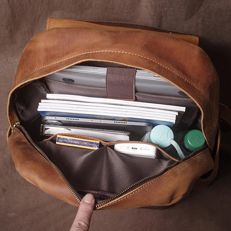 Mochila de Couro Genuíno Vintage Prime