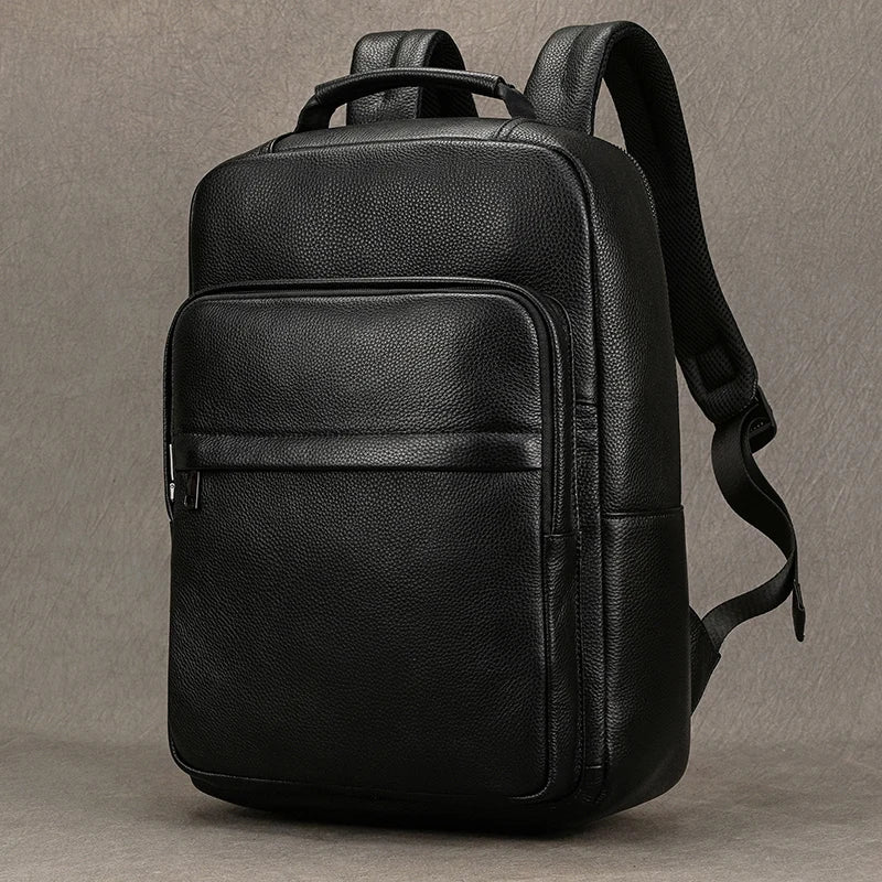 Mochila Executiva de Couro Legítimo All Black Prime