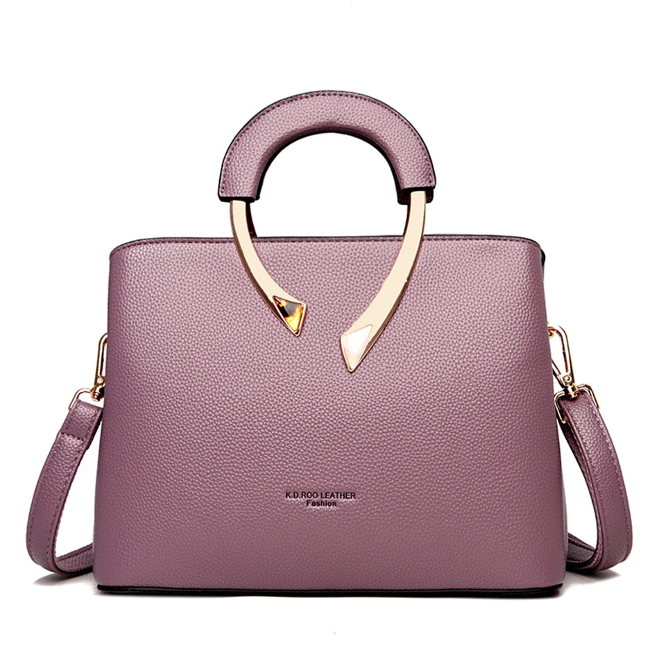 Bolsa Feminina de Couro Genuíno – Modelo Dual Elegance (Mão e Ombro)