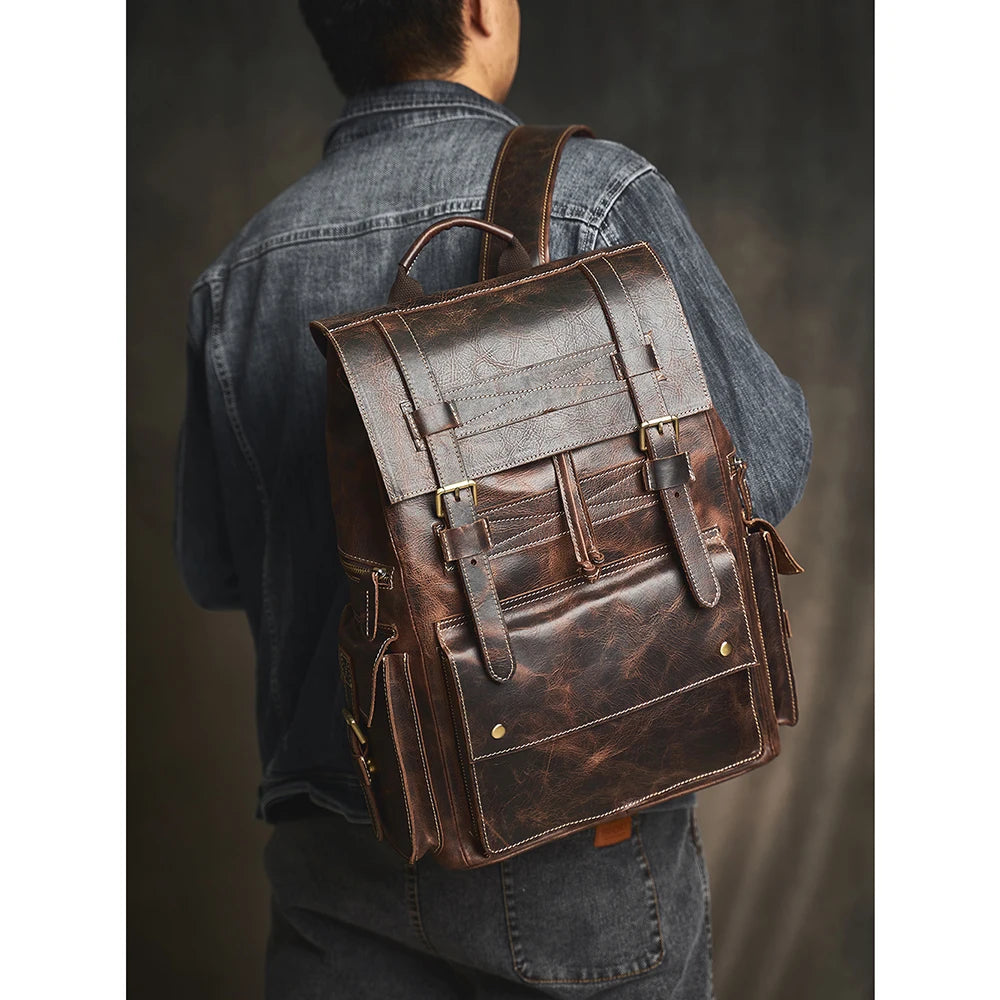 Mochila de Couro Genuíno Edição Prime Vanguard
