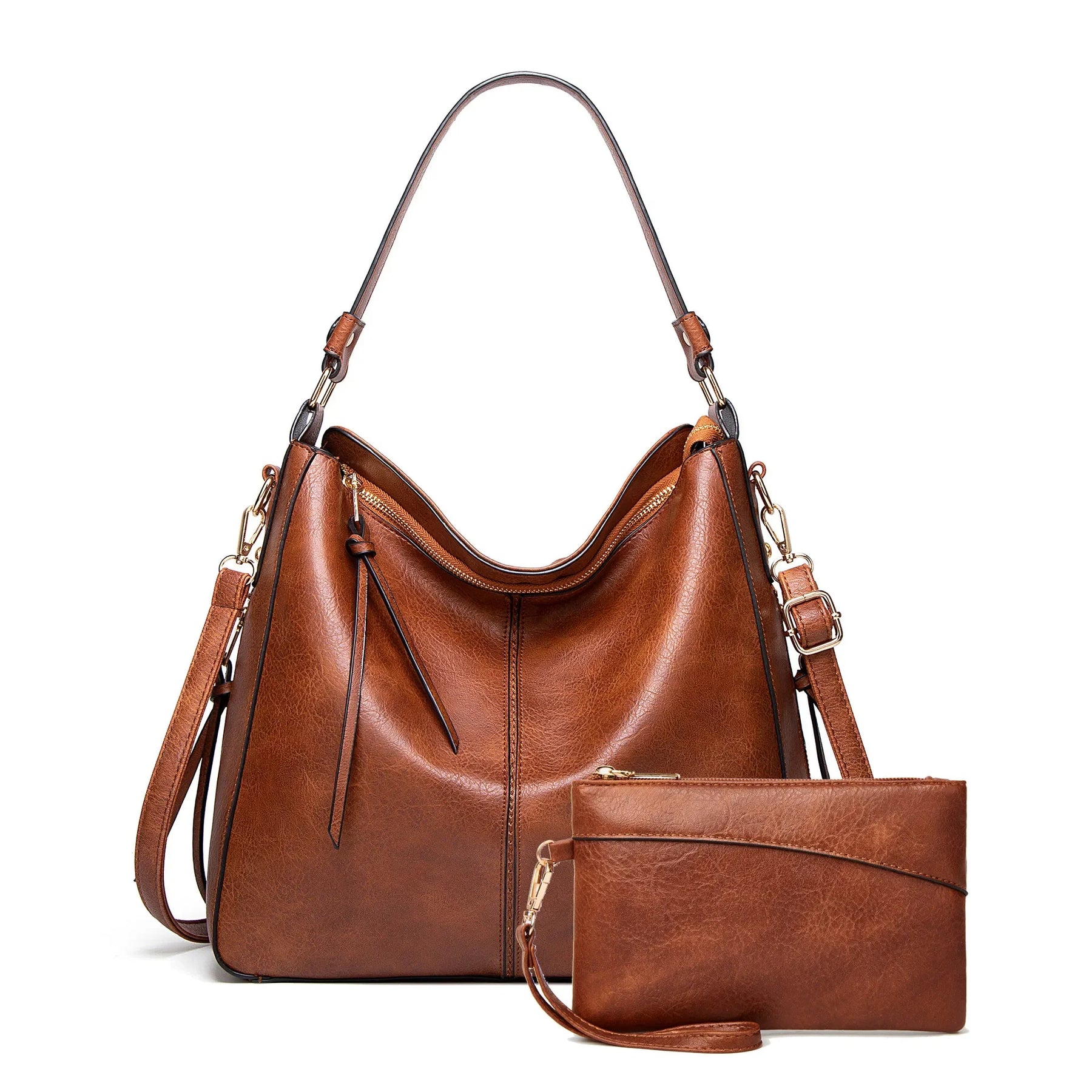 Bolsa Feminina de Couro Impermeável - Modelo Tote + Carteira de Brinde!