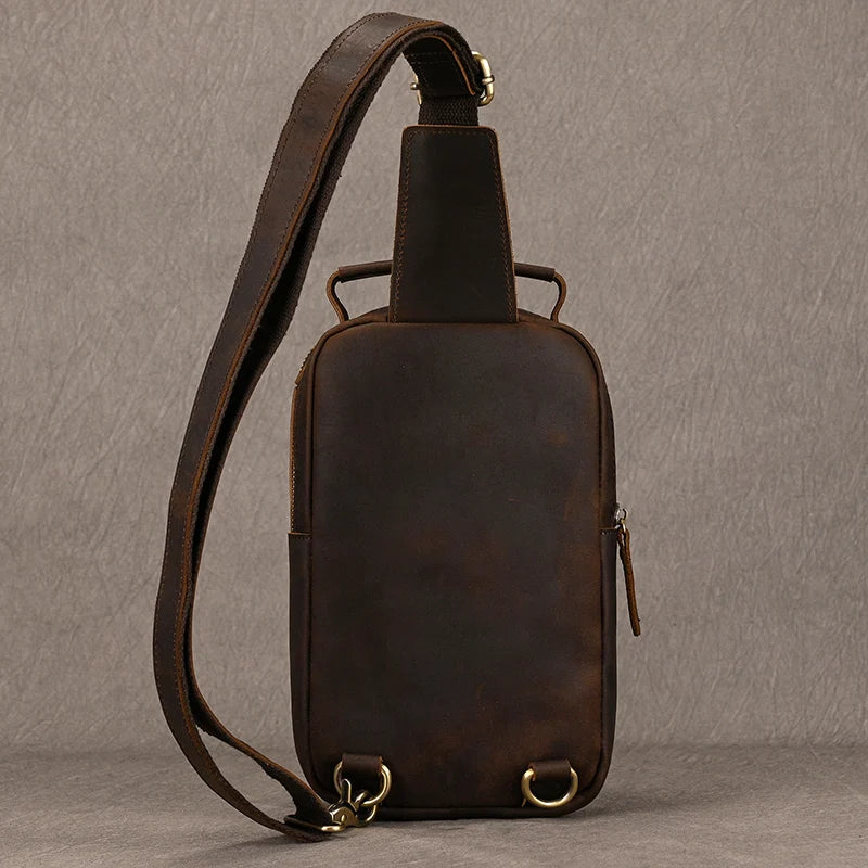 Bolsa Transversal Masculina de Couro Legítimo