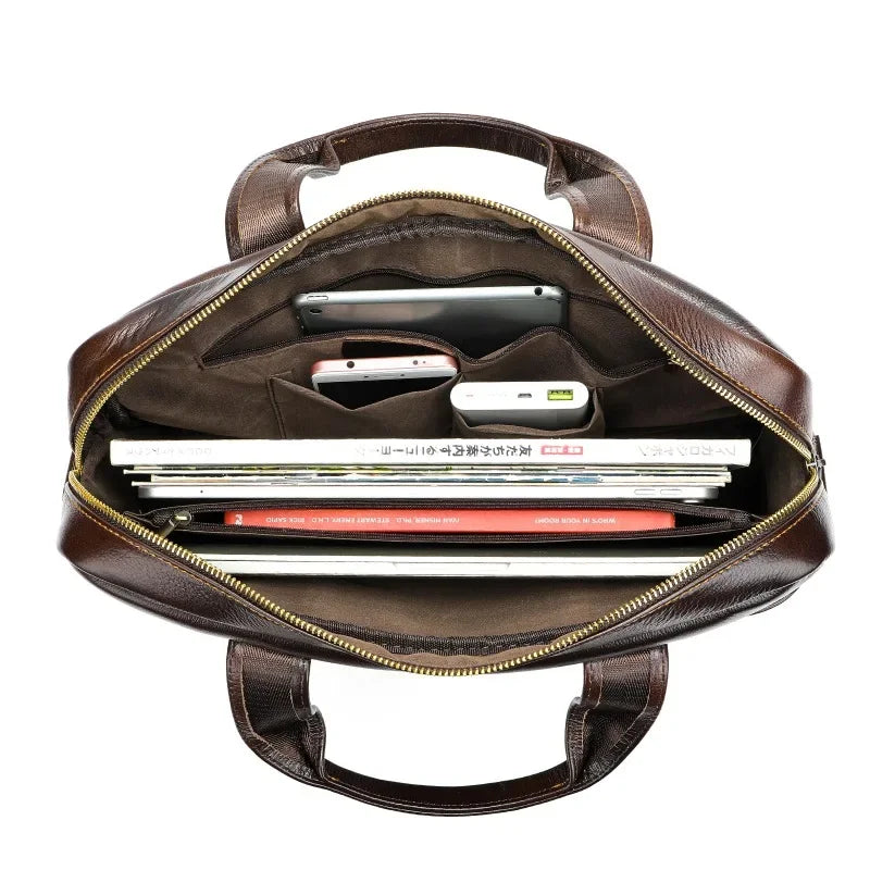 Pasta Masculina de Couro para Notebook Executiva – Modelo Bolsa de Mão ou Ombro!