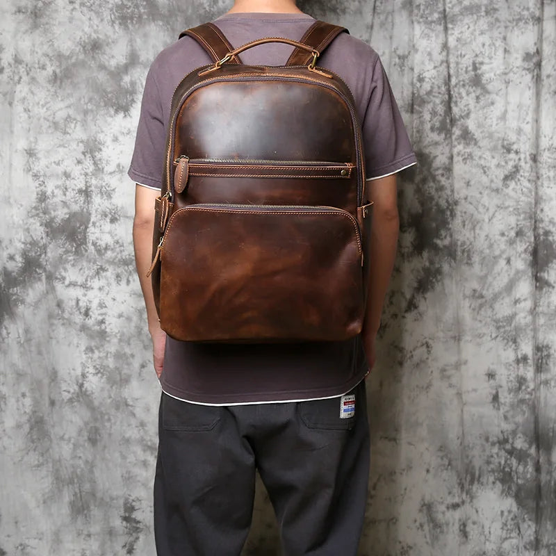 Mochila em Couro Legítimo Vintage Prime