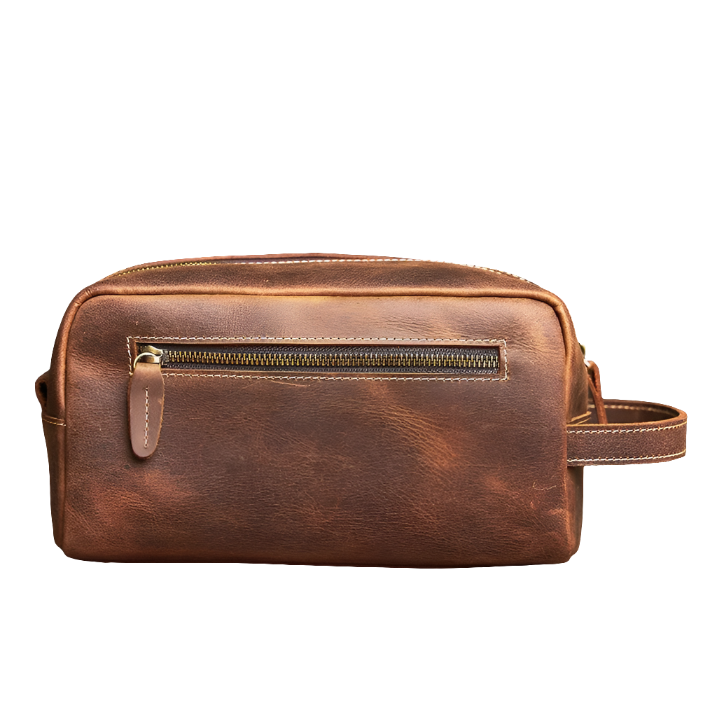 Nécessaire Masculina de Couro Premium – Modelo Vintage Clássico