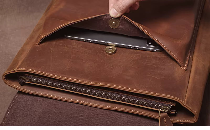 Mochila de Couro Legítimo Linha Prime Retro