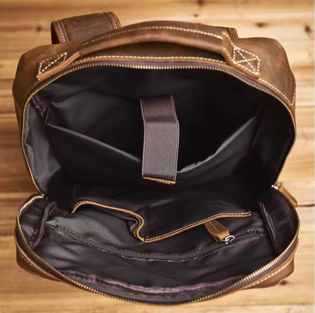Mochila de Couro para Notebook – Modelo Vintage
