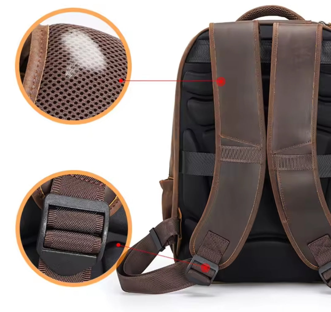 Mochila Masculina de Couro Genuíno para Notebook 17– Modelo Executivo FACILITYVIDA