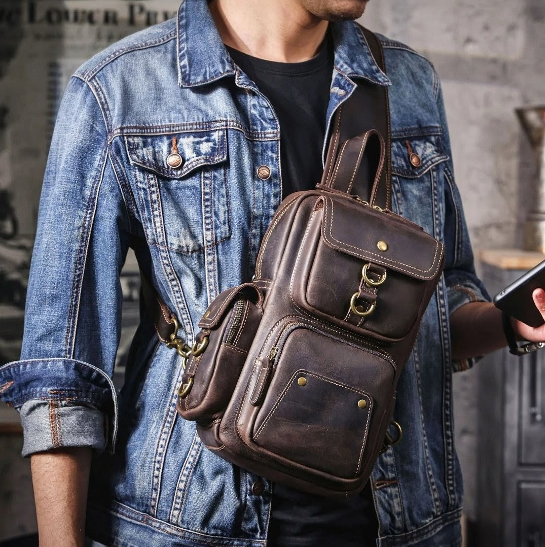 Bolsa Transversal Masculina Prime de Couro Legítimo