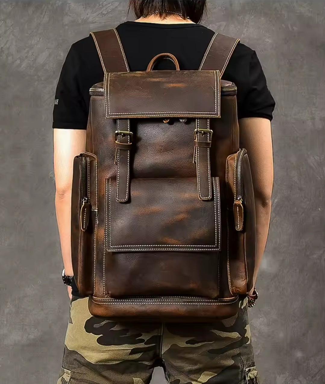 Mochila Masculina de Couro Legítimo para Notebook – Modelo Horse!