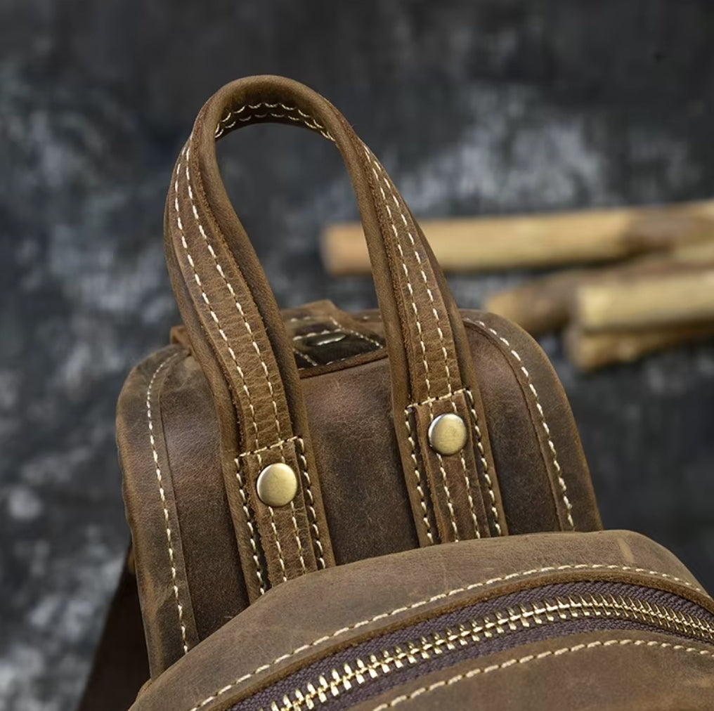 Bolsa Transversal Masculina de Couro Legítimo Vertex