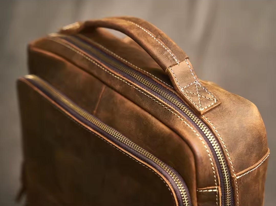Mochila de Couro para Notebook – Modelo Vintage