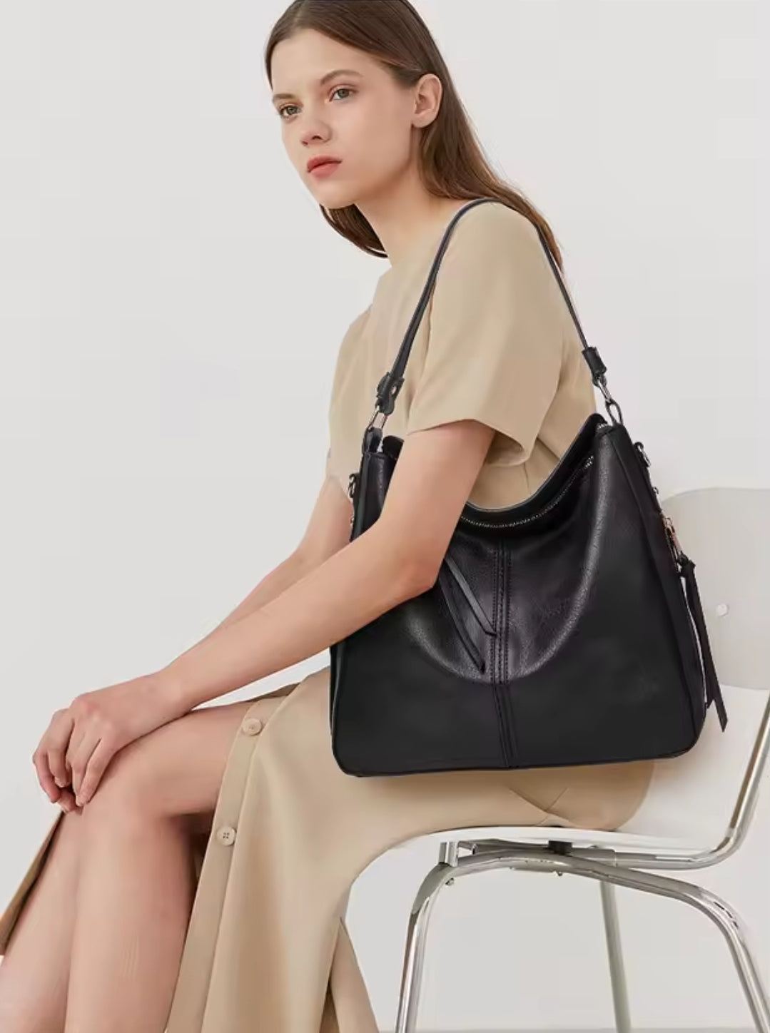 Bolsa Feminina de Couro Impermeável - Modelo Tote + Carteira de Brinde!