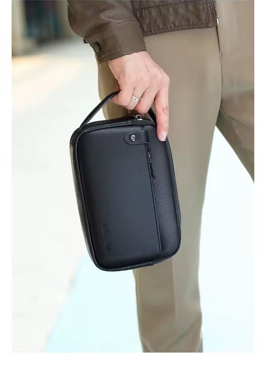 Nécessaire Masculina de Couro – Modelo Britânico