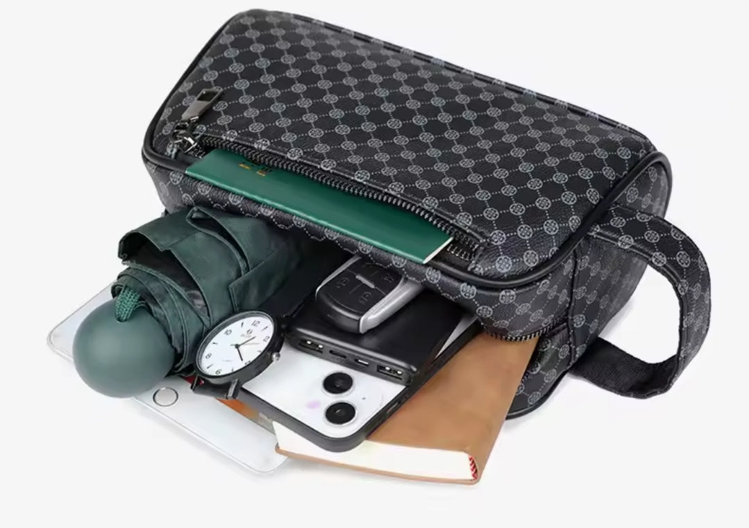 Nécessaire Masculina de Couro Impermeável – Modelo Italiano