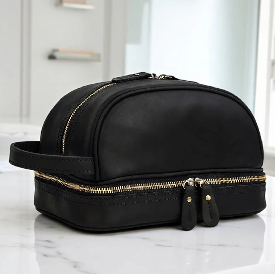 Nécessaire Masculina de Couro Genuíno – Modelo Cowhide