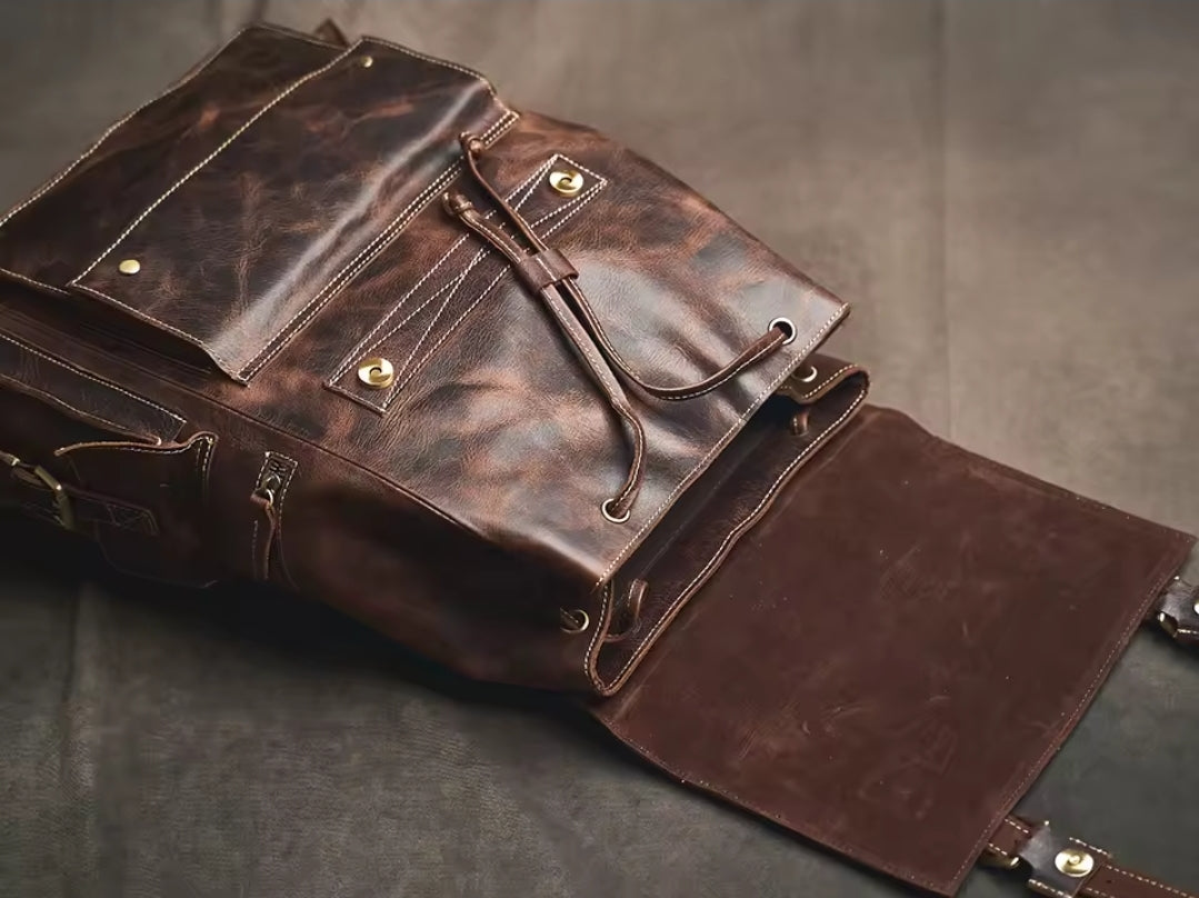 Mochila de Couro Genuíno Edição Prime Vanguard