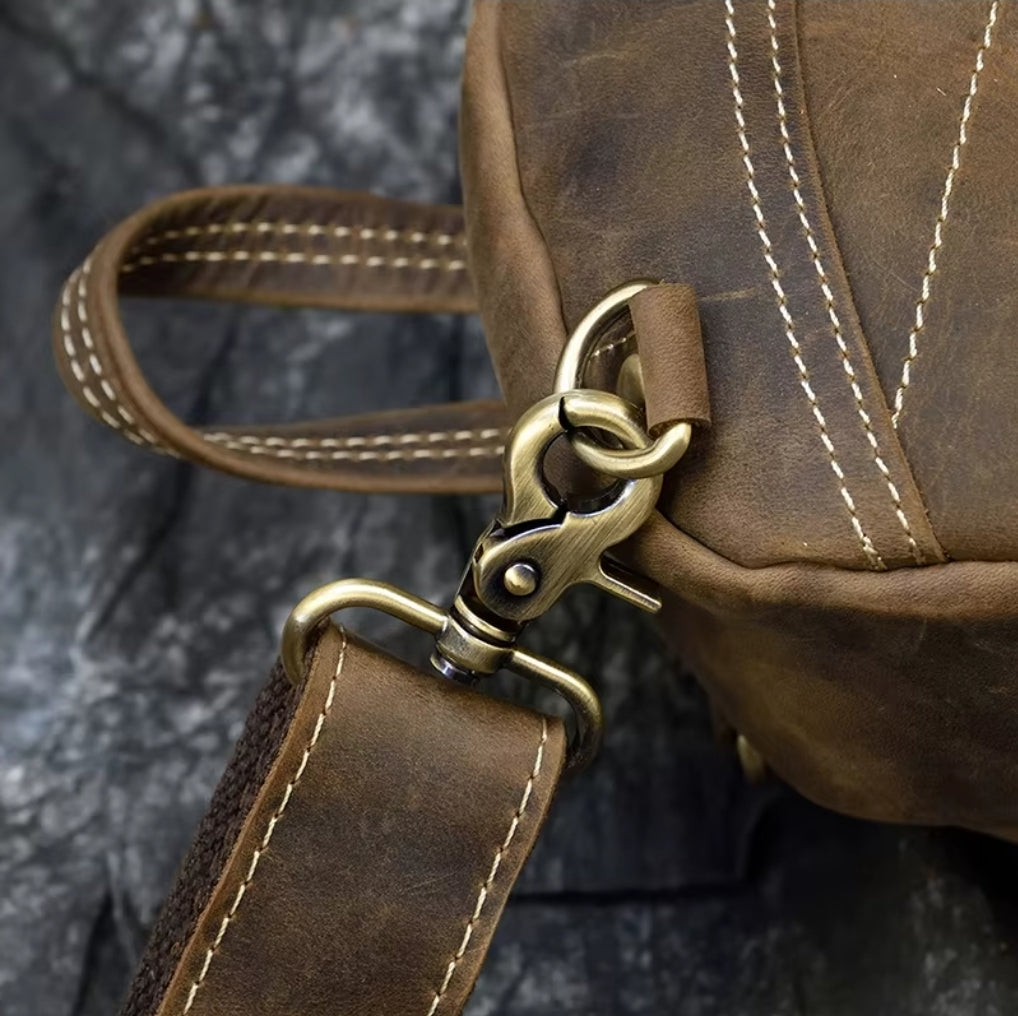 Bolsa Transversal Masculina de Couro Legítimo Vertex
