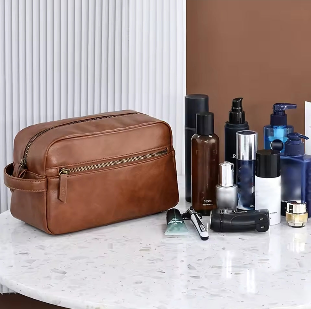 Nécessaire Masculina de Couro Impermeável – Modelo Premium!