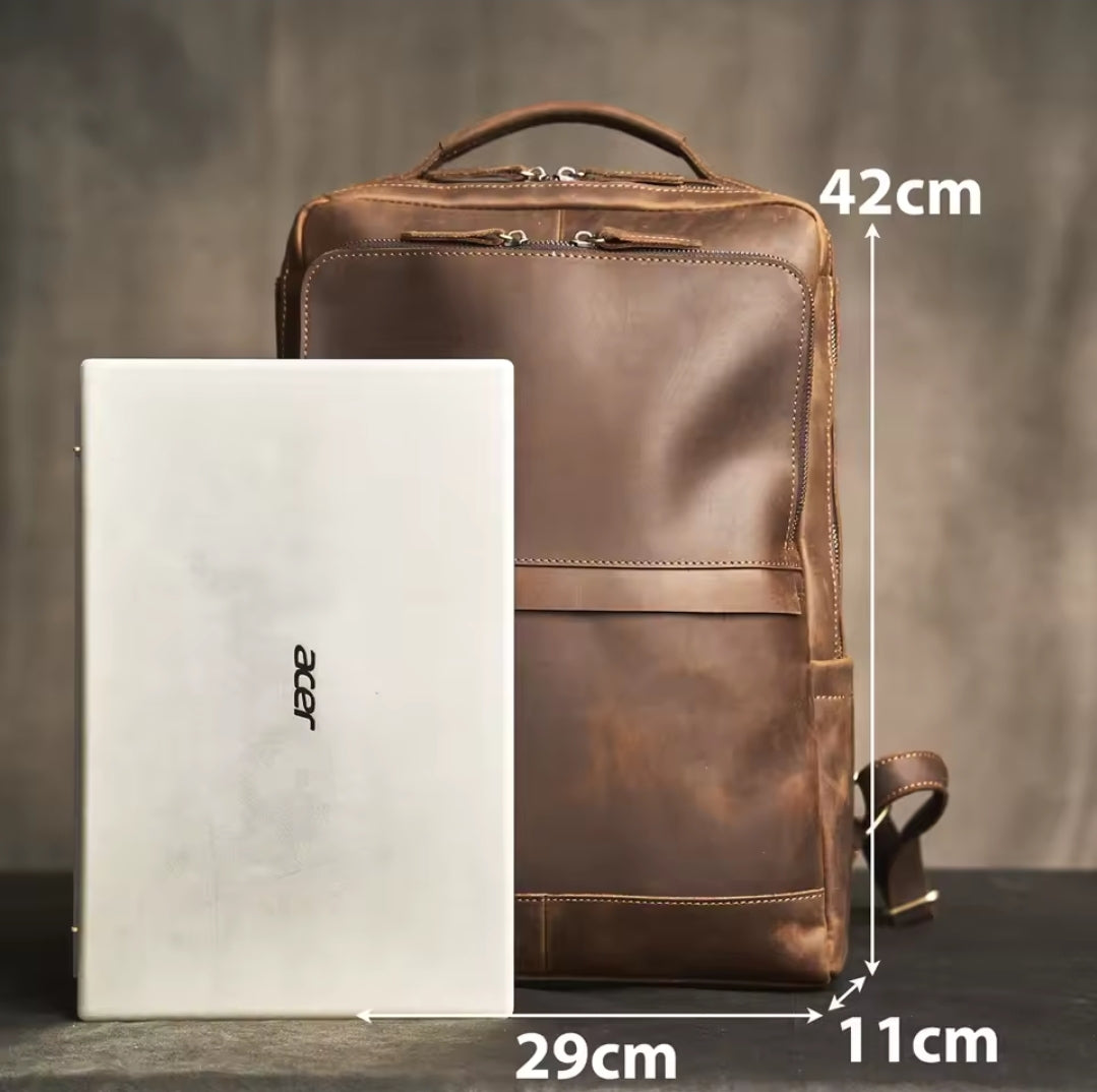 Mochila de Couro para Notebook – Modelo Vintage