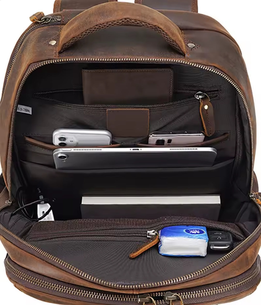 Mochila Masculina de Couro Genuíno para Notebook 17– Modelo Executivo FACILITYVIDA