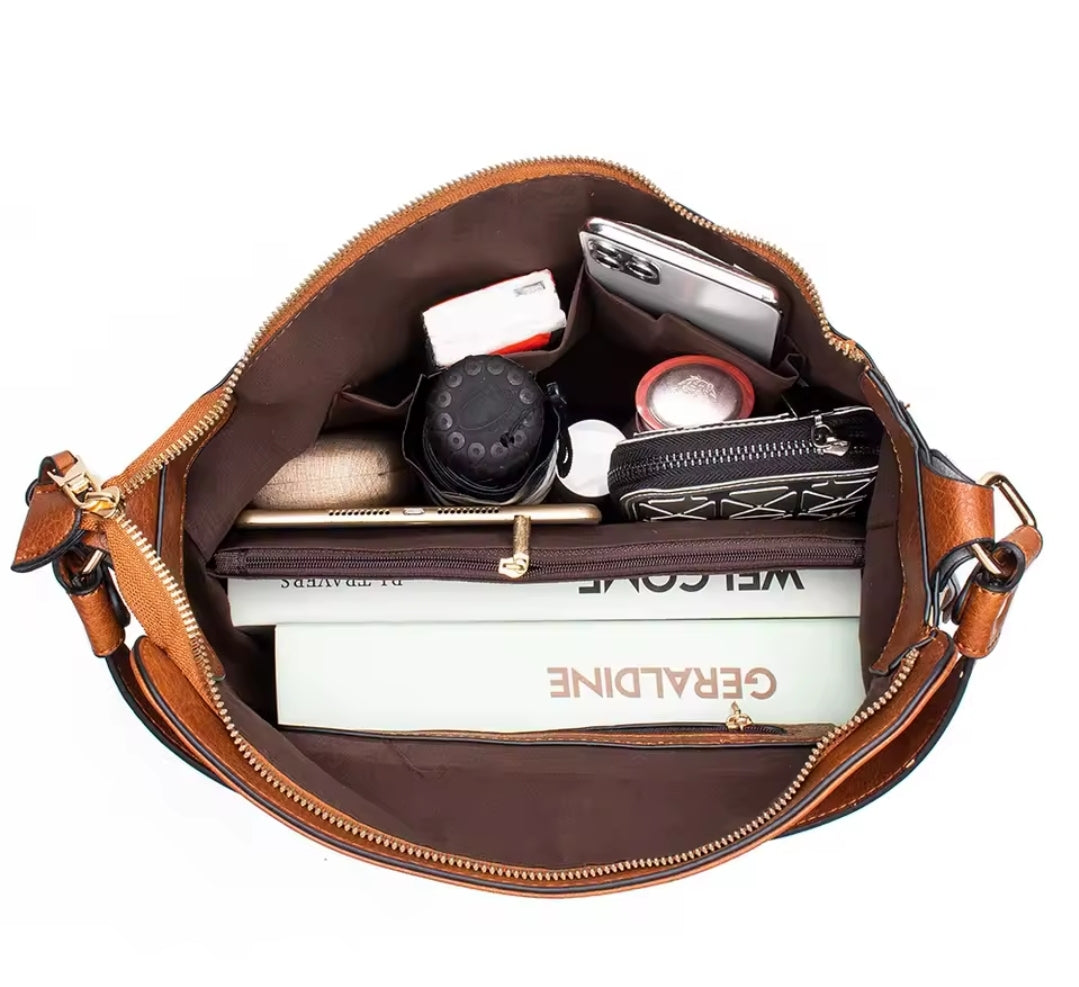 Bolsa Feminina de Couro Impermeável - Modelo Tote + Carteira de Brinde!