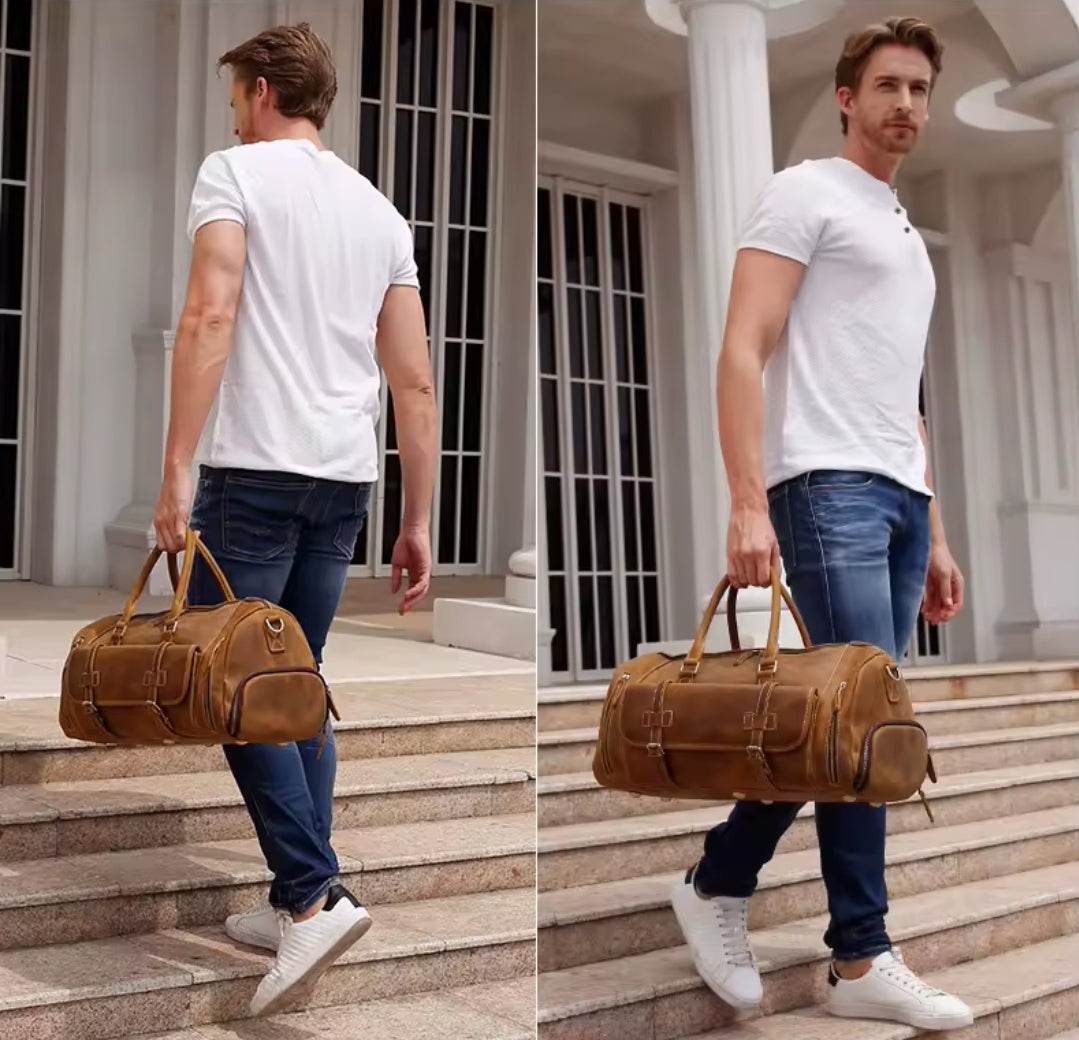 Mala de Viagem Executiva de Couro Legítimo - Modelo Premium!