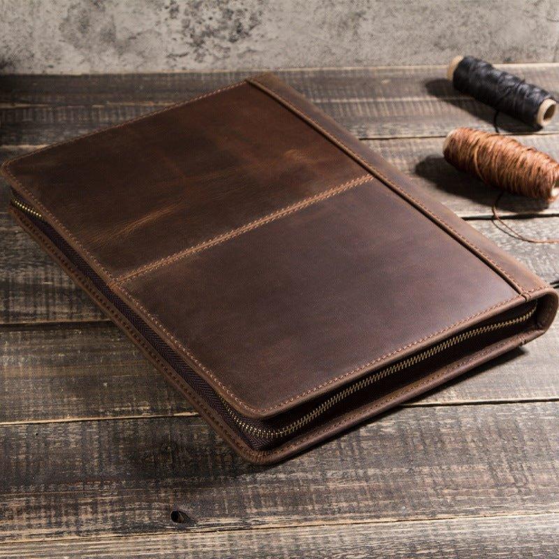 Pasta Executiva de Couro para Notebook, Tablet, Cartões e Documentos
