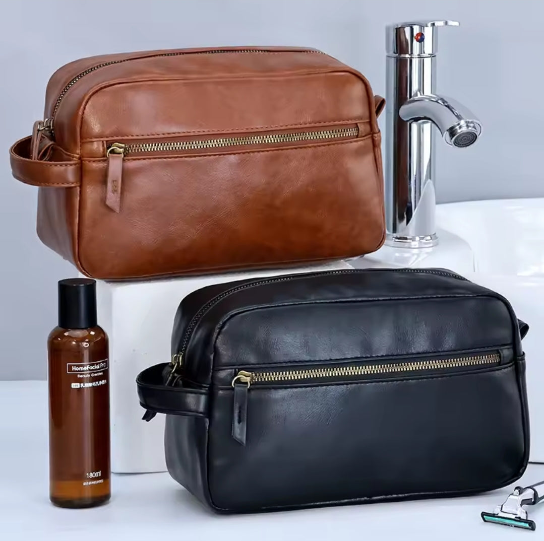 Nécessaire Masculina de Couro Impermeável – Modelo Premium!