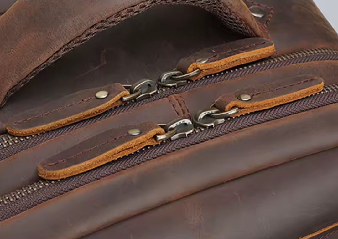 Mochila Masculina de Couro Genuíno para Notebook 17– Modelo Executivo FACILITYVIDA