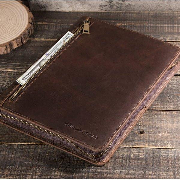 Pasta Executiva de Couro para Notebook, Tablet, Cartões e Documentos