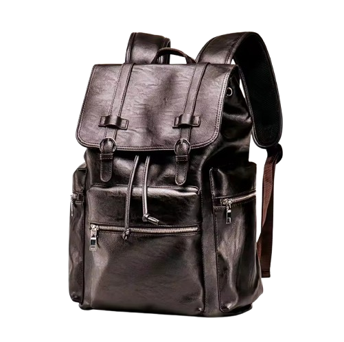 Mochila Masculina de Couro Legítimo Brigth com Carregamento USB!