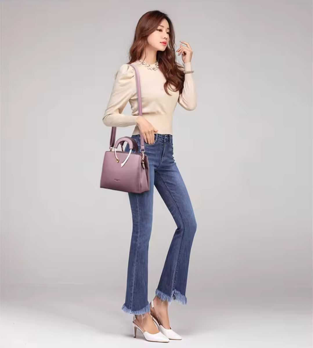 Bolsa Feminina de Couro Genuíno – Modelo Dual Elegance (Mão e Ombro)
