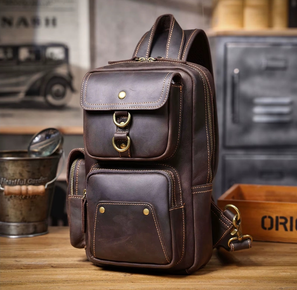Bolsa Transversal Masculina Prime de Couro Legítimo